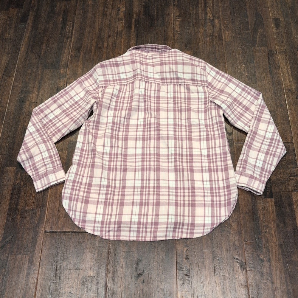 Jachs Girlfriend New York Plaid Long Sleeve Button Shirt Women's Medium Purple